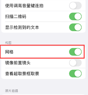 大观苹果手机维修网点分享iPhone如何开启九宫格构图功能 