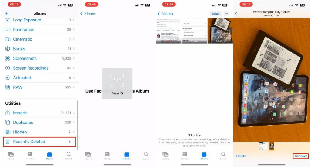 大观苹果14维修分享 iPhone14 上恢复已删除的照片 