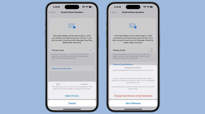 大观苹果手机维修分享苹果 iOS 18.1 支持设置“主要”邮箱地址并更改 iCloud 邮箱 